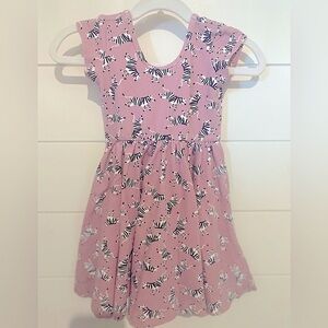 Alice + Ames Short Sleeve Ballet Twirl Dress in Zebra Print Size 3T EUC